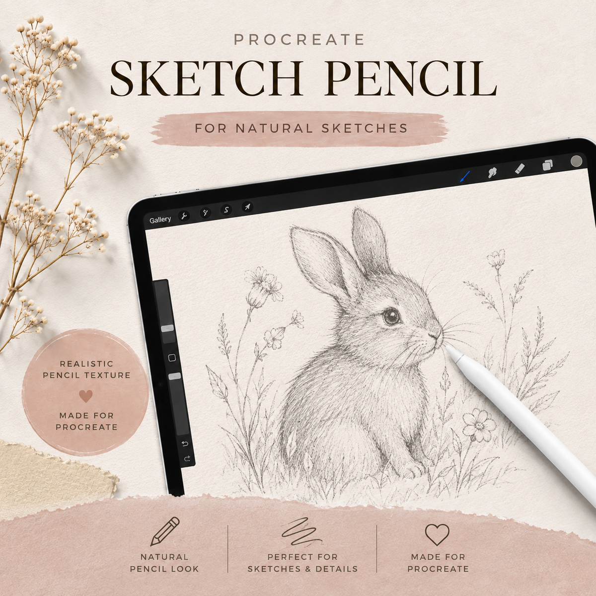 Procreate schetspotlood - Digitaal bestand